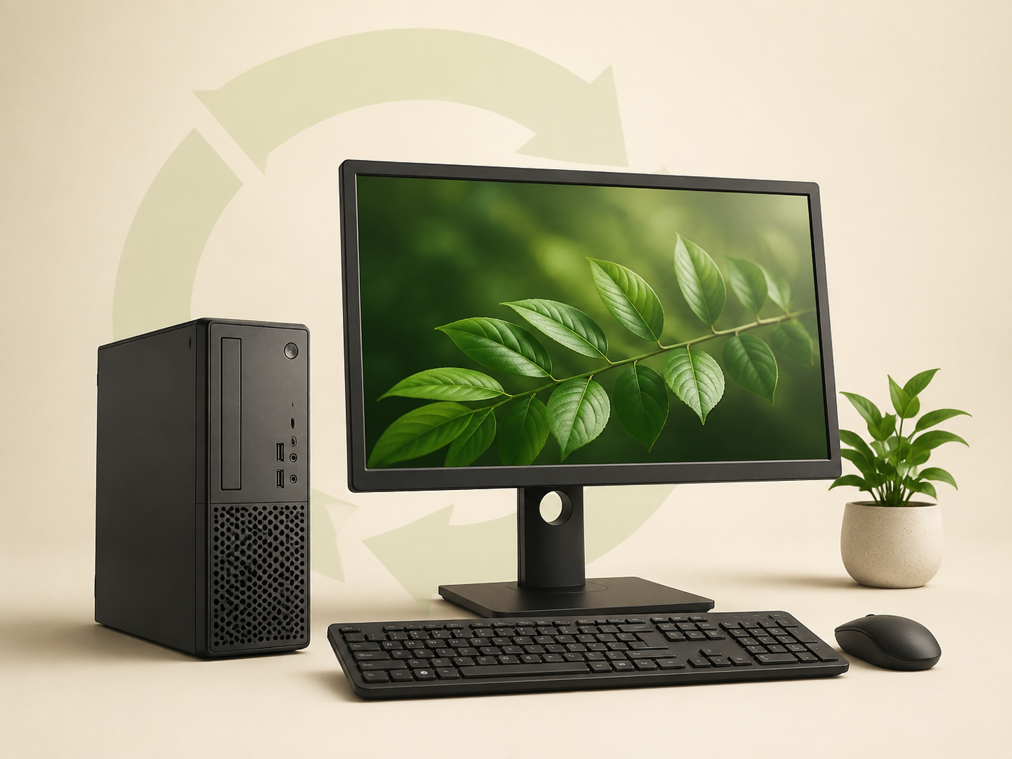Refurbished desktop computer, monitor, keyboard and mouse