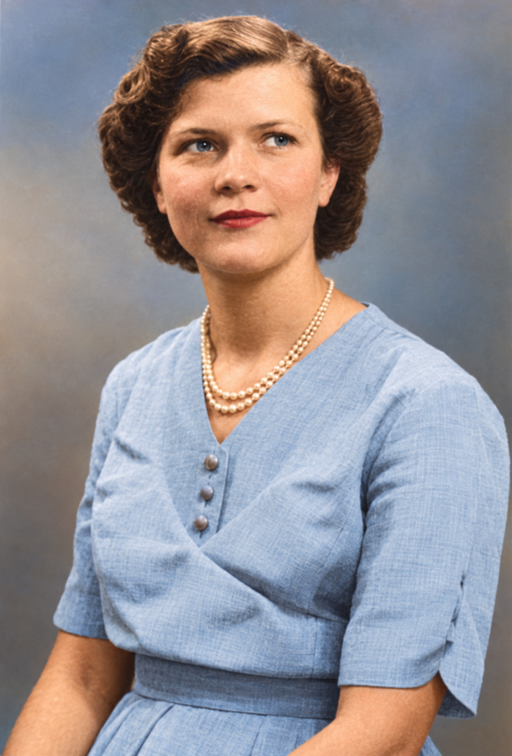 Old portrait after careful photograph restoration and colourisation